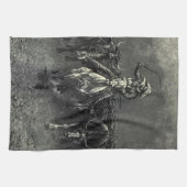  cowboys, een Stampede van Frederic Remington Theedoek (Horizontaal)