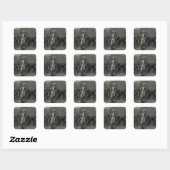 cowboys, een Stampede van Frederic Remington Vierkante Sticker (Vel)