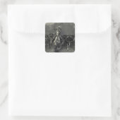cowboys, een Stampede van Frederic Remington Vierkante Sticker (Tas)