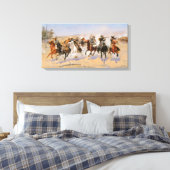 COWBOYS EN AMERIKAANSE INDIANEN.  WESTERN CANVAS AFDRUK (Insitu (Slaapkamer))