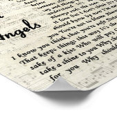 Cowboys en Angels Script Song Lyric Print (Hoek)