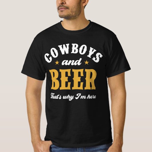 Cowboys en beer t-shirt (Voorkant)