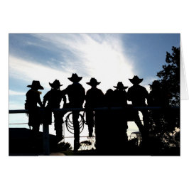 Cowboys en cowgirl op het hek Westerne Kaart