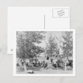 Cowboys eten diner op de grond onder bomen briefkaart (Voorkant / Achterkant)