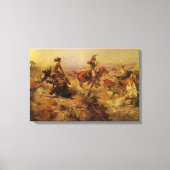  cowboys, geJerkeerd door CM Russell Canvas Afdruk (Voorkant)