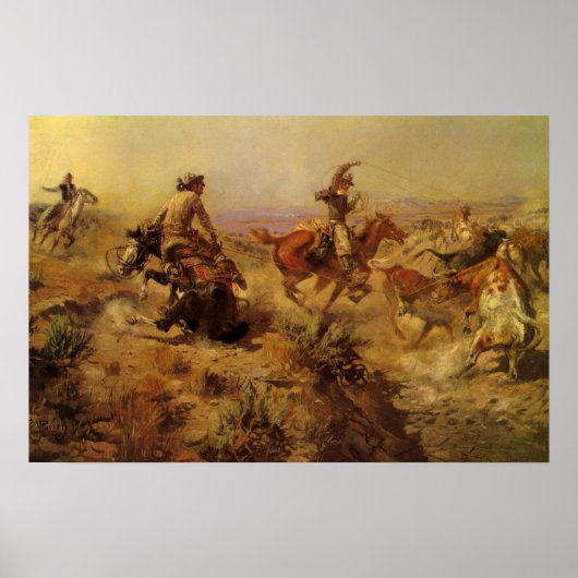 cowboys, geJerkeerd door CM Russell Poster (Voorkant)