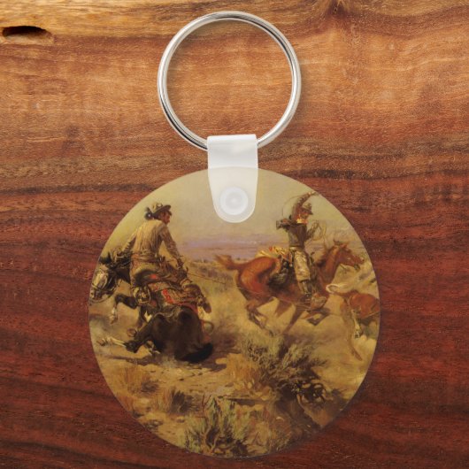  cowboys, geJerkeerd door CM Russell Sleutelhanger (Achterkant)