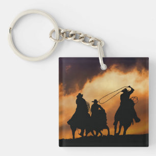 Cowboys Horses Roping Rodeo Sleutelhanger