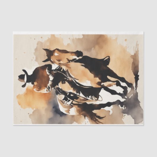 Cowboy's Journey in Waterverf Decoupage Paper Tissuepapier (Voorkant)