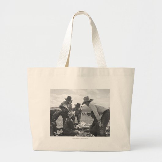 Cowboys kijken naar een tijdschrift grote tote bag (Voorkant)