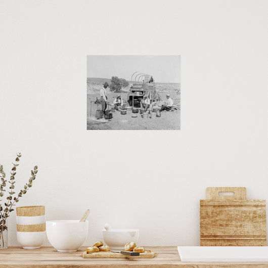 Cowboys Making Camp, 1901.  foto Poster (Keuken)