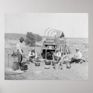Cowboys Making Camp, 1901.  foto Poster