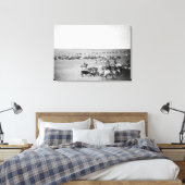 Cowboys met vee op de foto van de Waaier Canvas Afdruk (Insitu (Slaapkamer))