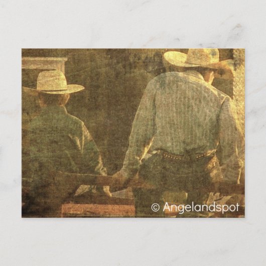 Cowboys on a Rodeo Fence Briefkaart (Voorkant)