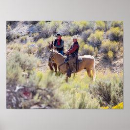 Cowboys on Horseback Sagebrush Santa Fe NM Poster