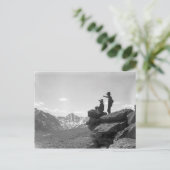 Cowboys op een bergkam briefkaart (Staand voorkant)