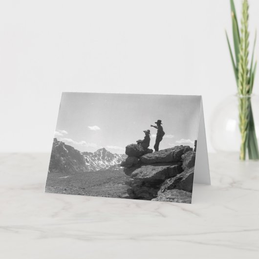 Cowboys op een bergkam kaart (Voorkant)