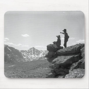 Cowboys op een bergkam muismat