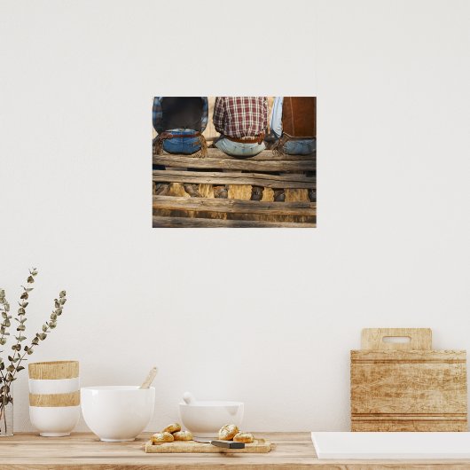 Cowboys op hek poster (Keuken)