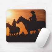 cowboys op paarden muismat (Met muis)