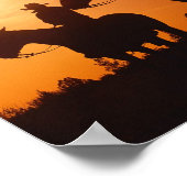 cowboys op paarden poster (Hoek)