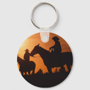 cowboys op paarden sleutelhanger
