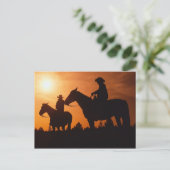 cowboys op paardenbriefkaart briefkaart (Staand voorkant)