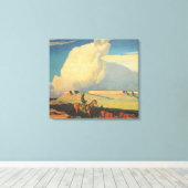 cowboys, open bereik door Maynard Dixon Canvas Afdruk (Insitu (Houten vloer))