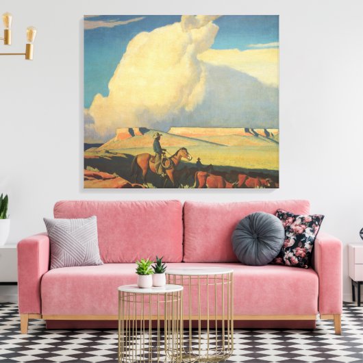  cowboys, open bereik door Maynard Dixon Canvas Afdruk (Insitu (Woonkamer))