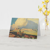 cowboys, open bereik door Maynard Dixon Kaart (Gele Bloem)