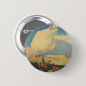 cowboys, open bereik door Maynard Dixon Ronde Button 5,7 Cm (Voorkant /achterkant)
