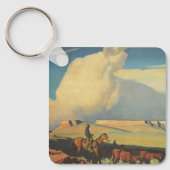  cowboys, open bereik door Maynard Dixon Sleutelhanger (Voorkant)