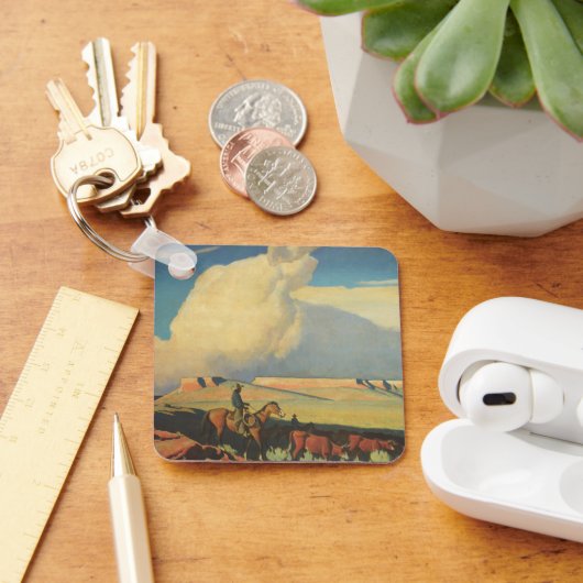 cowboys, open bereik door Maynard Dixon Sleutelhanger (Bureau)