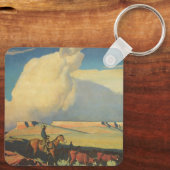 cowboys, open bereik door Maynard Dixon Sleutelhanger (Achterkant)