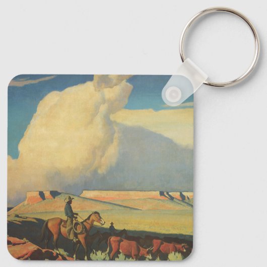  cowboys, open bereik door Maynard Dixon Sleutelhanger (Achterkant)