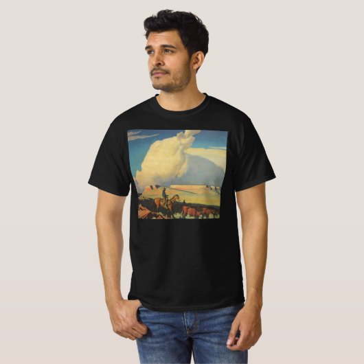  cowboys, open bereik door Maynard Dixon T-shirt (Voorkant volledig)