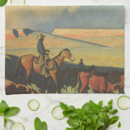  cowboys, open bereik door Maynard Dixon Theedoek