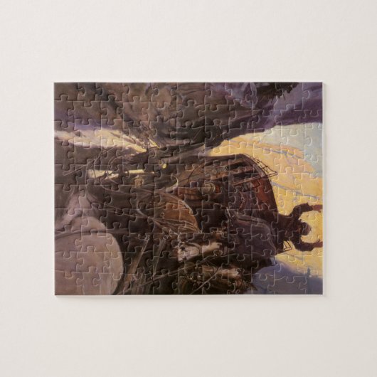  cowboys, opgesloten in Canyon door NC Wyeth Legpuzzel (Horizontaal)