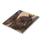  cowboys, opgesloten in Canyon door NC Wyeth Tegeltje (Zijkant)