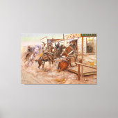 cowboys Pistolen and Horse Hotel Robbery Canvas Afdruk (Voorkant)