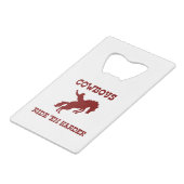 Cowboys rijden 'Em Harder Creditkaart Flessenopener (Achterkant Gekanteld)