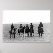 Cowboys Roping a Gray Wolf: 1887 Poster (Voorkant)