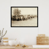 Cowboys Roping a Herd of Horses SD 1887 Poster (Keuken)