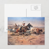 Cowboys roping a steer, 1897 (olie op doek) briefkaart (Voorkant / Achterkant)
