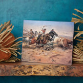 Cowboys roping a steer, 1897 (olie op doek) fotoplaat (Zijkant)