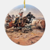 Cowboys roping a steer, 1897 (olie op doek) keramisch ornament (Achterkant)