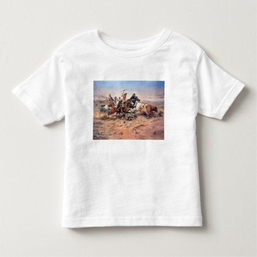 Cowboys roping a steer, 1897 (olie op doek) kinder shirts (Voorkant)