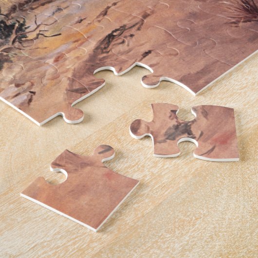 Cowboys roping a steer, 1897 (olie op doek) legpuzzel (Zijkant)