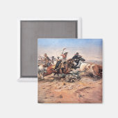 Cowboys roping a steer, 1897 (olie op doek) magneet (Voorkant / Achterkant)