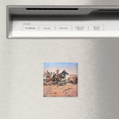 Cowboys roping a steer, 1897 (olie op doek) magneet (Insitu (Vaatwasser))